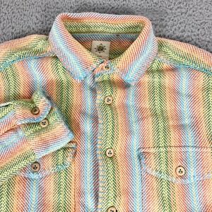 The Territory Ahead Shirt Mens Large Multicolor Stripe Long Sleeve Heavyweight